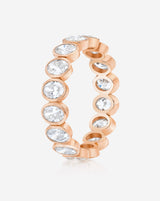 Bridal Wedding Bands Petite Oval Bezel Eternity Band rose gold side view