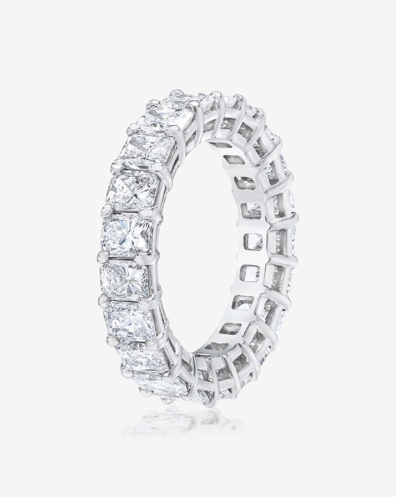Bridal Wedding Bands Platinum Petite Radiant Eternity Band side view