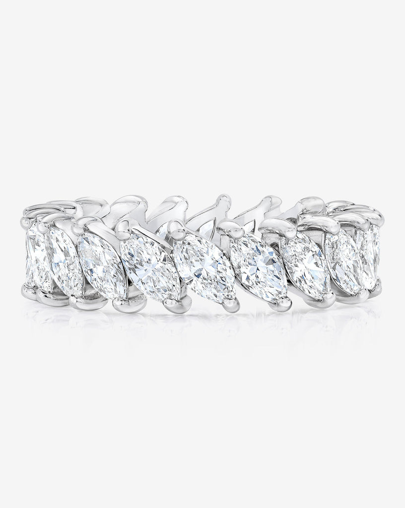 Platinum 1ct Diamond Marquise & Princess Cut Cluster Eternity Ring | Ernest  Jones