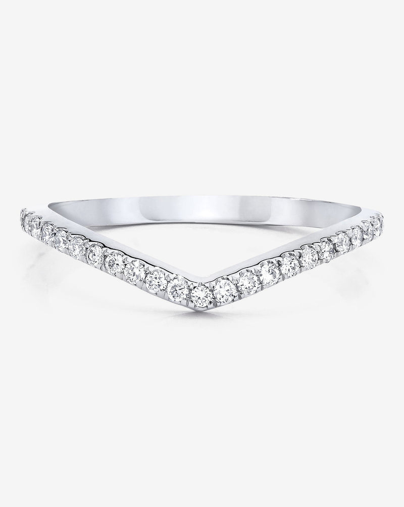 Bridal Wedding Bands Platinum Curved Diamond Band