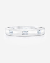 Bridal Wedding Bands Platinum / 3 Emerald Luxe Inlay Eternity Band flat lay image