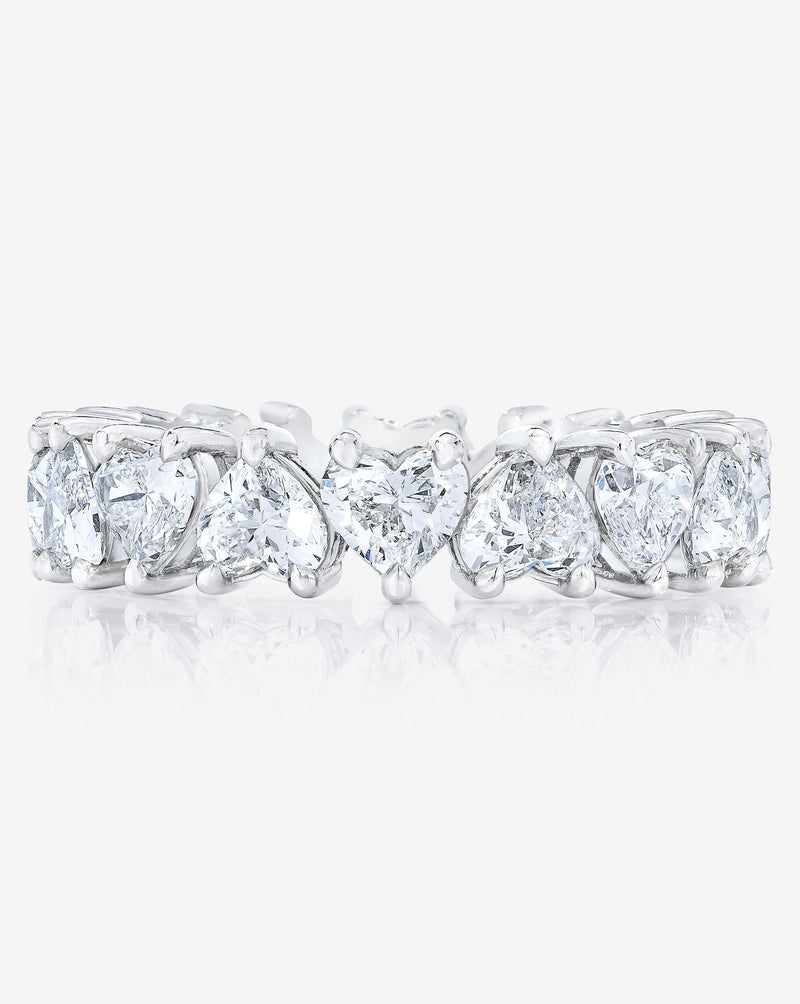 Bridal Wedding Bands Platinum Heart Shaped Eternity Band flat image