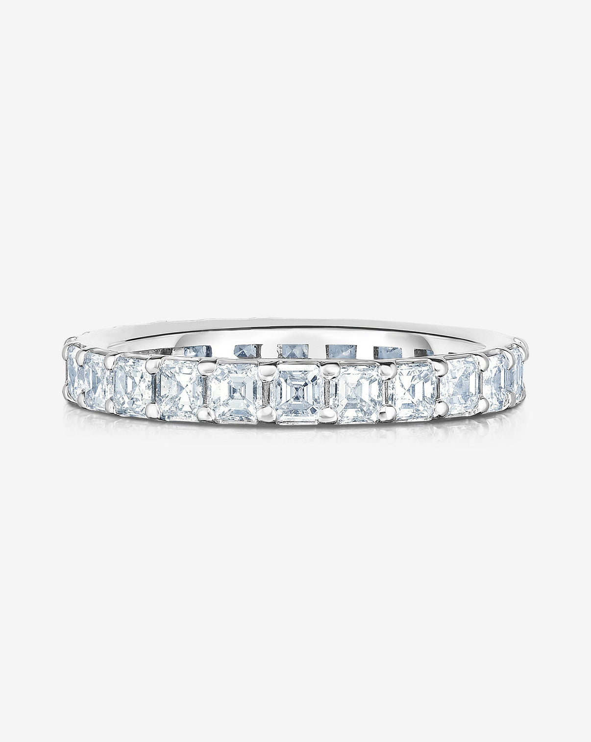 Bridal Wedding Bands Platinum / 3 Mini Asscher Cut Eternity Band