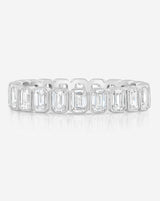 Bridal Wedding Bands Platinum / 3 Mini Emerald Bezel Eternity Band