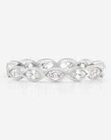 Bridal Wedding Bands Platinum / 3 Mini Marquise Bezel Eternity Band