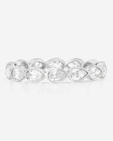 Bridal Wedding Bands Platinum / 3 Mini Pear Bezel Eternity Band
