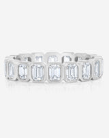 Bridal Wedding Bands Platinum / 3 Petite Emerald Bezel Eternity Band