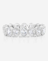 Bridal Wedding Bands Platinum Petite Oval Bezel Eternity Band