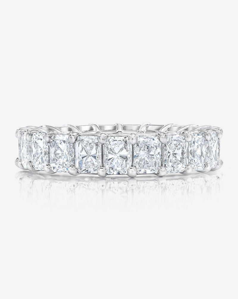 Bridal Wedding Bands Platinum Petite Radiant Eternity Band flat lay image