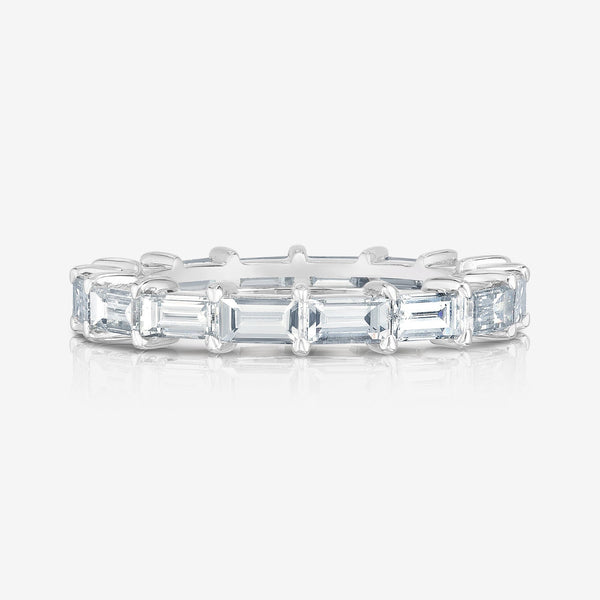 Amazon.com: Baguette Diamond or Zirconium Eternity Ring - Pave Setting Half  Eternity Band - Baguette Gemstone Ring - Wedding, Engagement, Promise,  Birthstone Ring for Women : Handmade Products