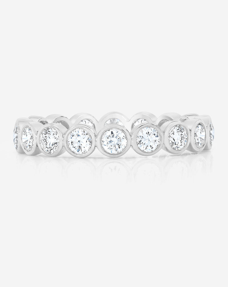 Bridal Wedding Bands Platinum / 3 Ultra Mini Round Bezel Eternity Band