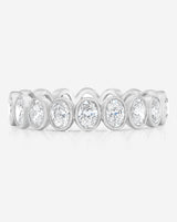 Mini Oval Bezel Eternity Band - Platinum