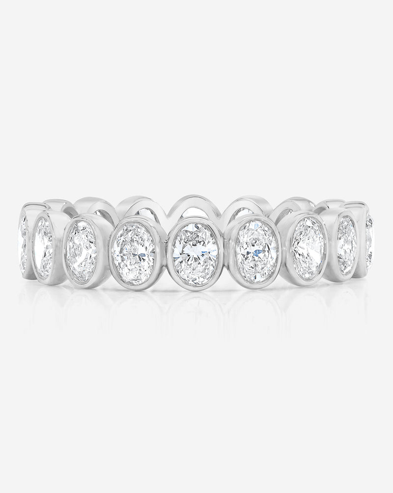 Mini Oval Bezel Eternity Band - Platinum