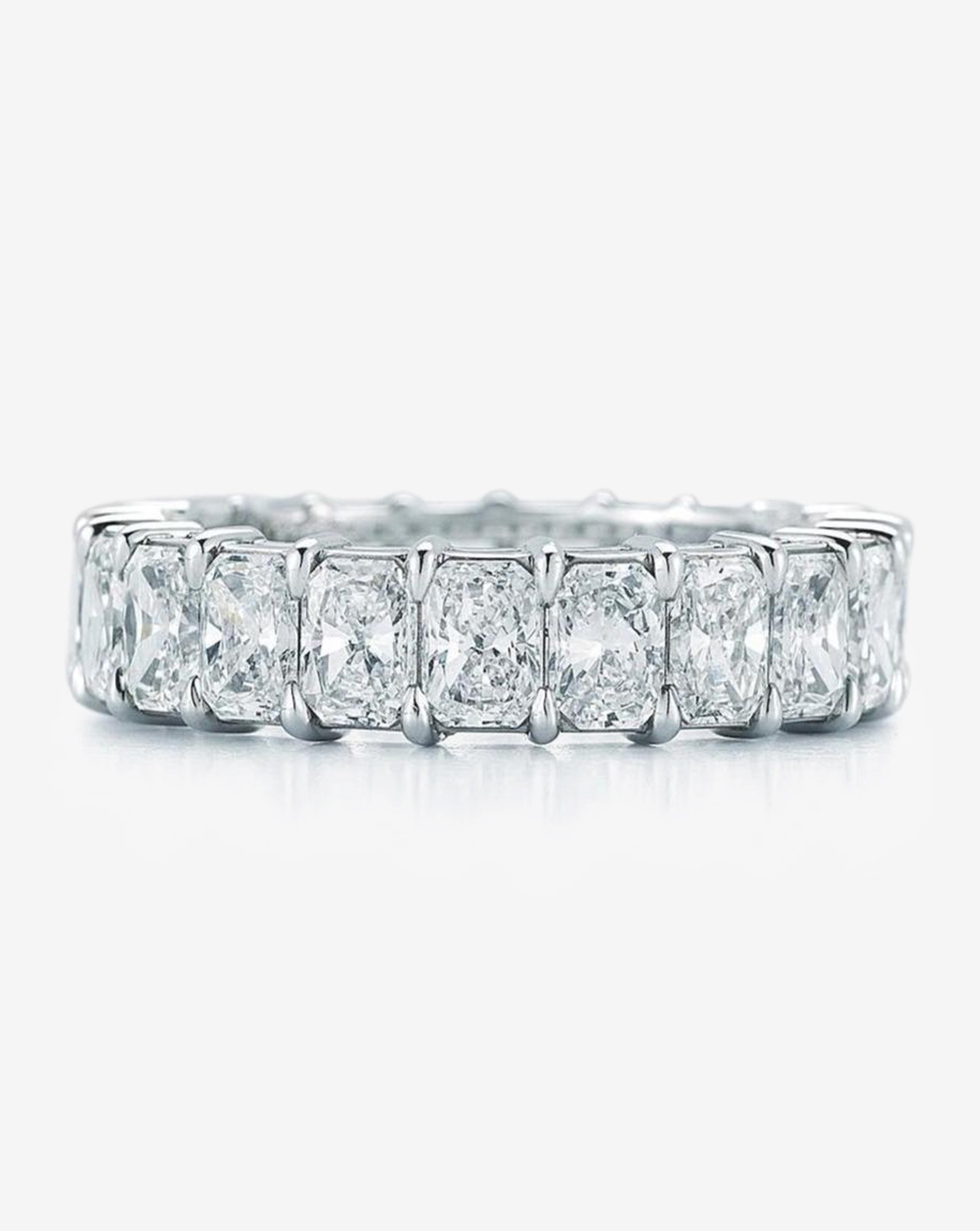 Platinum Gemlok Round Diamond Eternity Ring - Gemlok Eternity Rings - Rings  - Collection