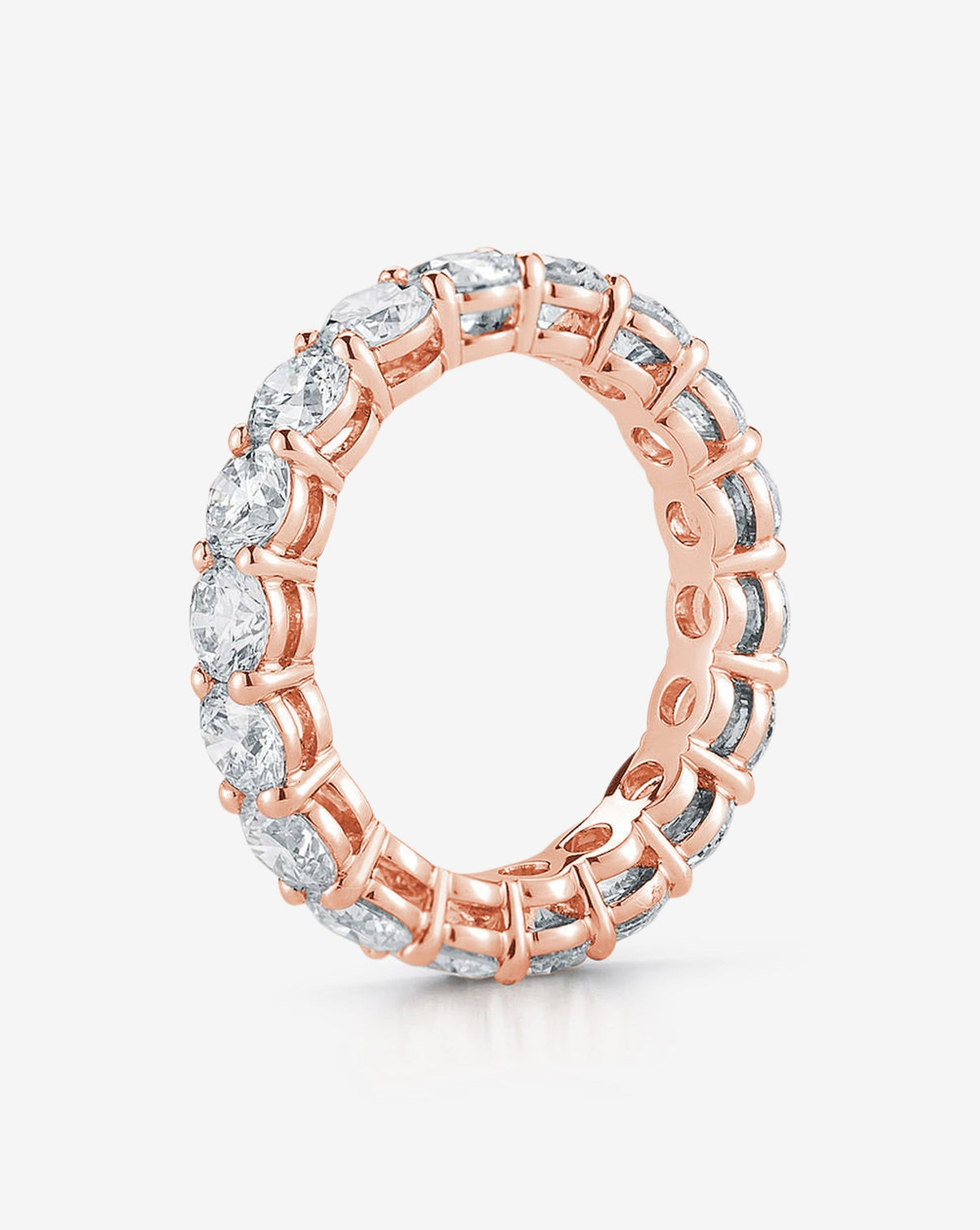 Bridal Wedding Bands Round Diamond Eternity Band 14k Rose Gold