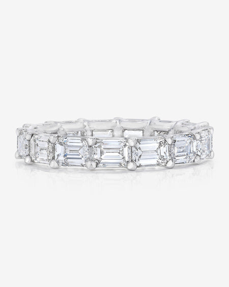 Lab Diamond Sideways Emerald Eternity Band