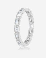 Bridal Wedding Bands Sideways Mini Emerald Bezel Eternity Band - side view