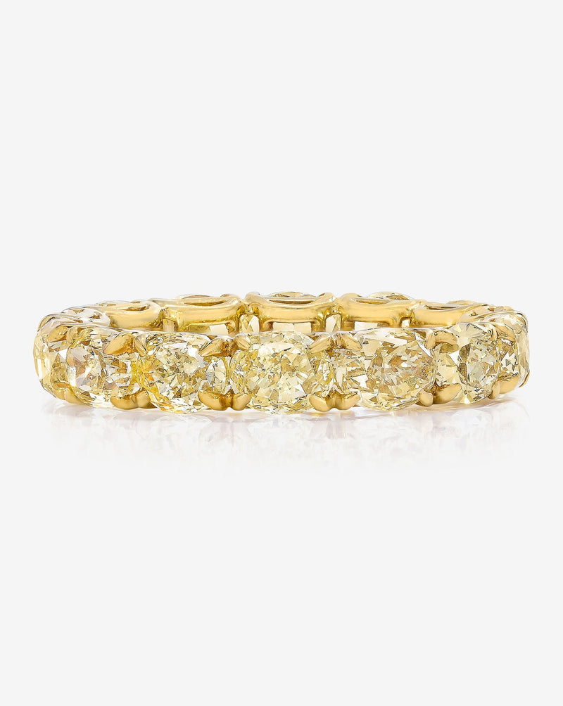Bridal Wedding Bands Sideways Oval Yellow Diamond Eternity Band