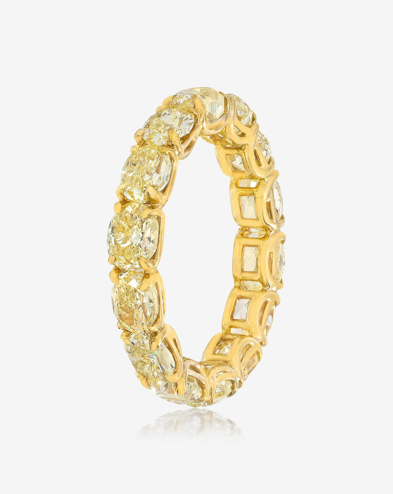 Bridal Wedding Bands Sideways Oval Yellow Diamond Eternity Band side view