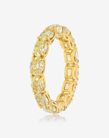 Bridal Wedding Bands Sideways Oval Yellow Diamond Eternity Band side view