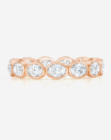 Bridal Wedding Bands Sideways Petite Oval Bezel Eternity Band rose gold