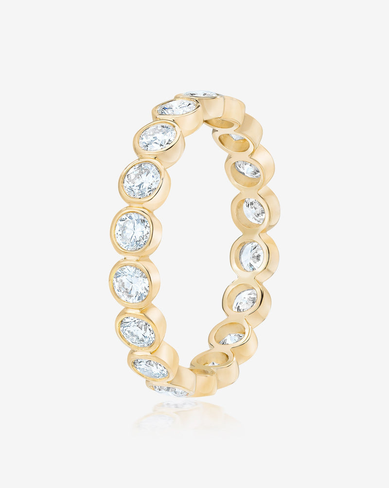 Bridal Wedding Bands Ultra Mini Round Bezel Eternity Band