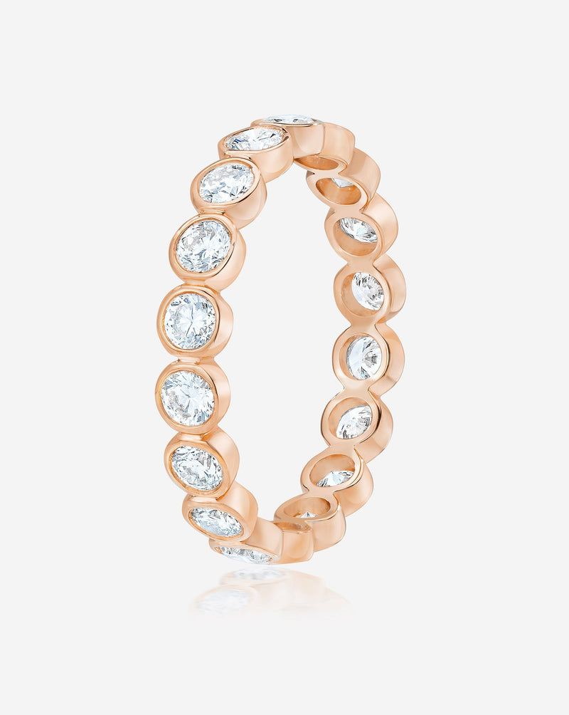 Bridal Wedding Bands Ultra Mini Round Bezel Eternity Band