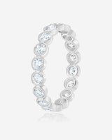 Bridal Wedding Bands Ultra Mini Round Bezel Eternity Band