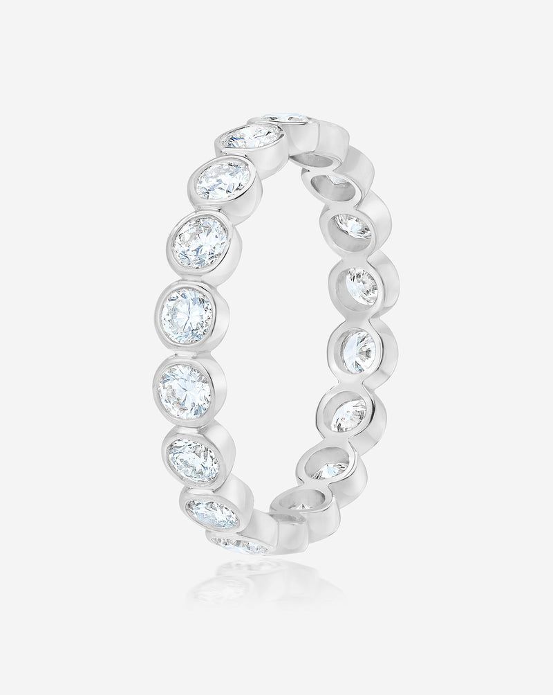 Bridal Wedding Bands Ultra Mini Round Bezel Eternity Band