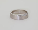 Diamond Edge Wedding Band - 14k White Gold