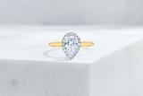 Vow Vow Engagement Rings Pear / 14K Yellow Gold + Platinum Prongs / Original Design Essex