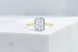 Vow Vow Engagement Rings Radiant / 14K Yellow Gold + Platinum Prongs / Original Design Essex