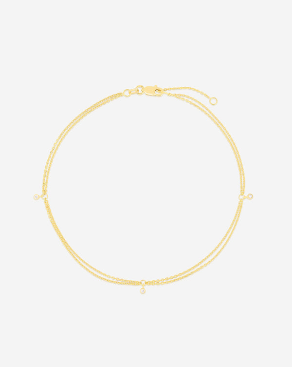 Ring Concierge Anklets 14k Yellow Gold Diamond Drip Anklet