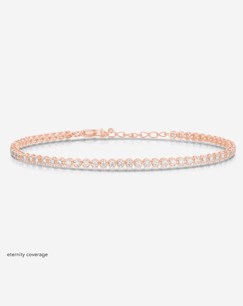 Ring Concierge Bracelets / Eternity Mini Diamond Tennis Bracelet 14k Rose Gold