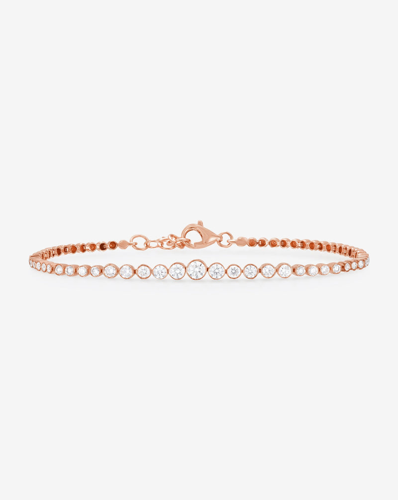 Ring Concierge Bracelets 14k Rose Gold Graduated Bezel Diamond Tennis Bracelet