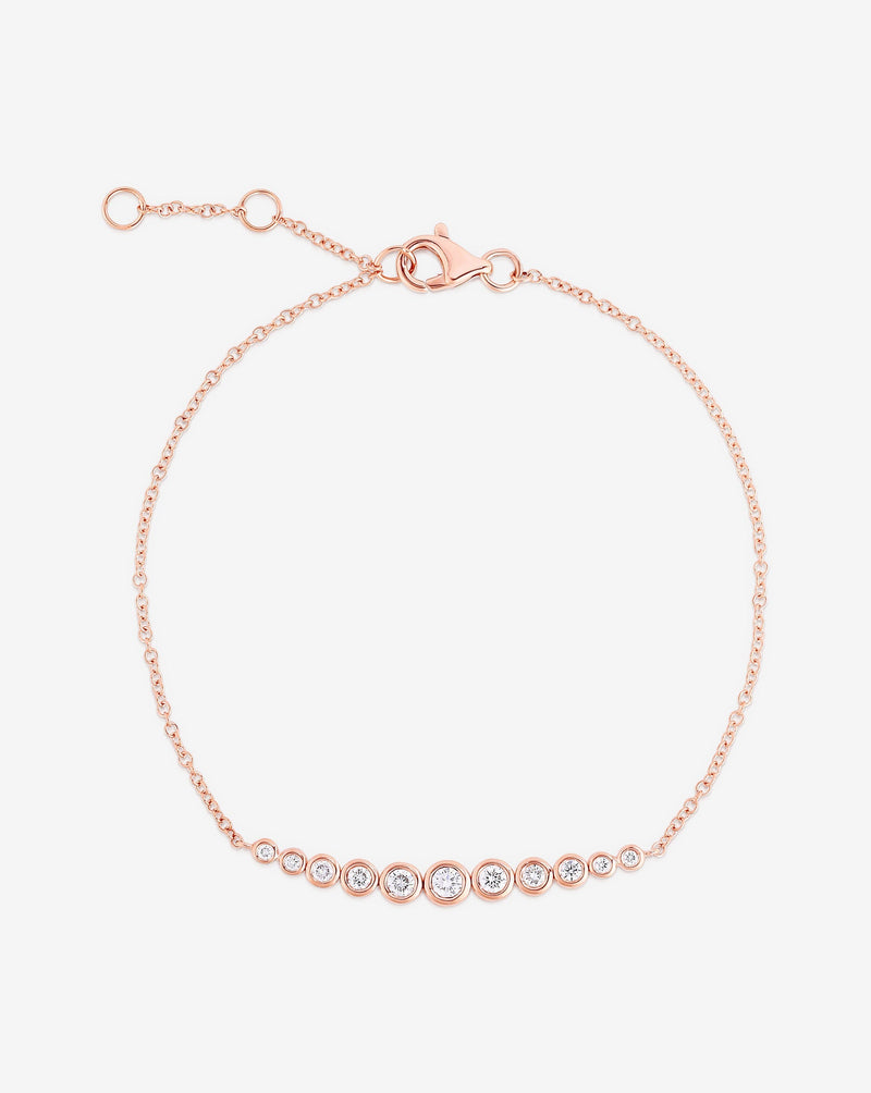 Ring Concierge Bracelets 14k Rose Gold Graduated Diamond Bezel Soft Chain Bracelet
