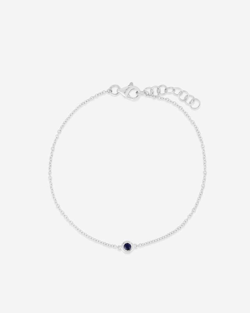 Ring Concierge Bracelets 14k White Gold / Blue Sapphire Gemstone Bezel-Set Bracelet