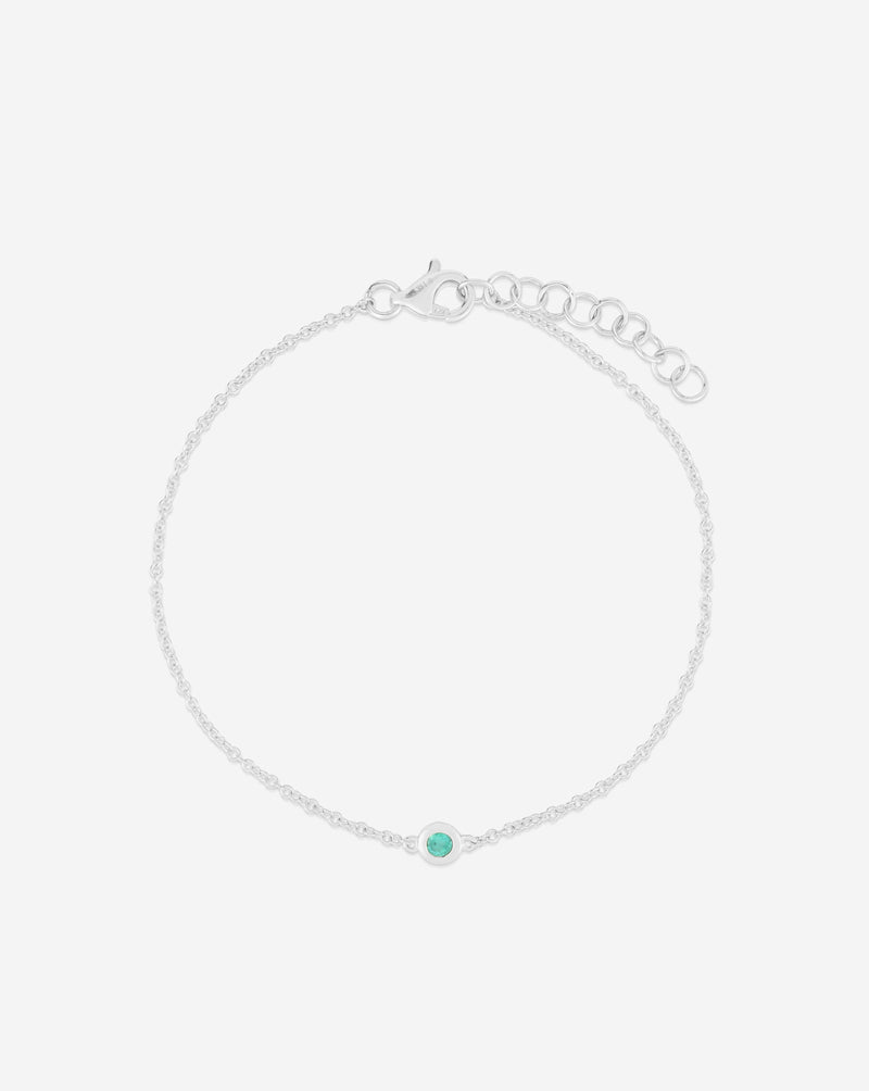 Ring Concierge Bracelets 14k White Gold / Emerald Gemstone Bezel-Set Bracelet