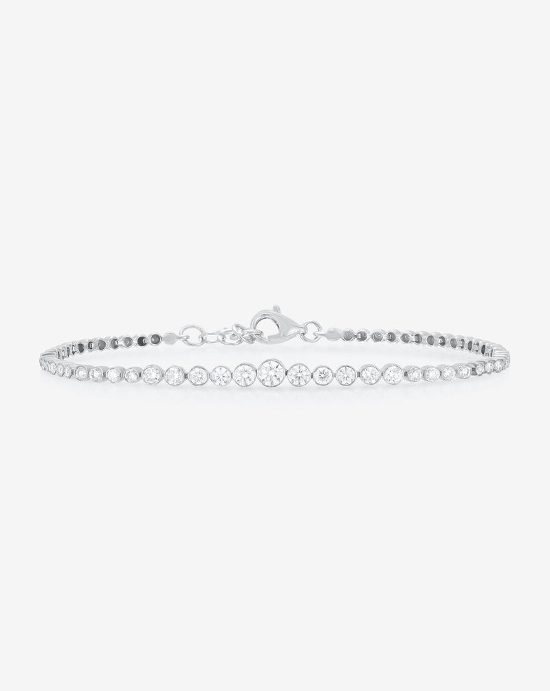 Ring Concierge Bracelets 14k White Gold Graduated Bezel Diamond Tennis Bracelet