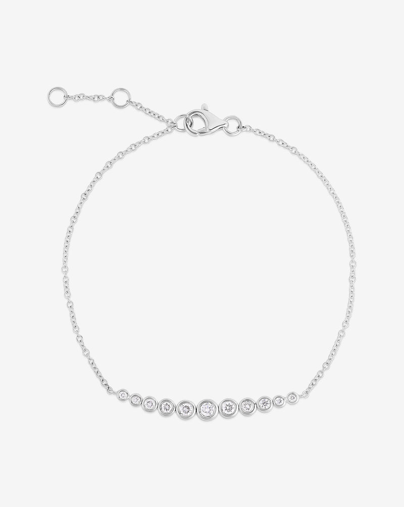 Ring Concierge Bracelets 14k White Gold Graduated Diamond Bezel Soft Chain Bracelet