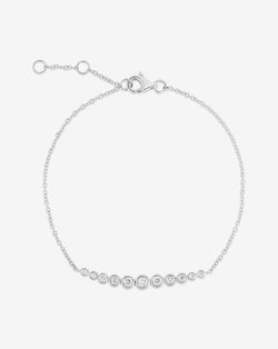 Ring Concierge Bracelets 14k White Gold Graduated Diamond Bezel Soft Chain Bracelet