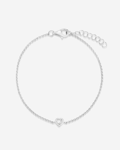 Ring Concierge Bracelets 14k White Gold / Heart Mixed Shapes Diamond Bracelet