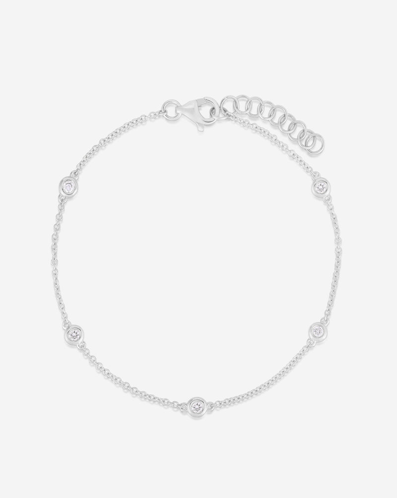 Ring Concierge Bracelets 14k White Gold / Petite Diamond Bezel-Set Station Bracelet
