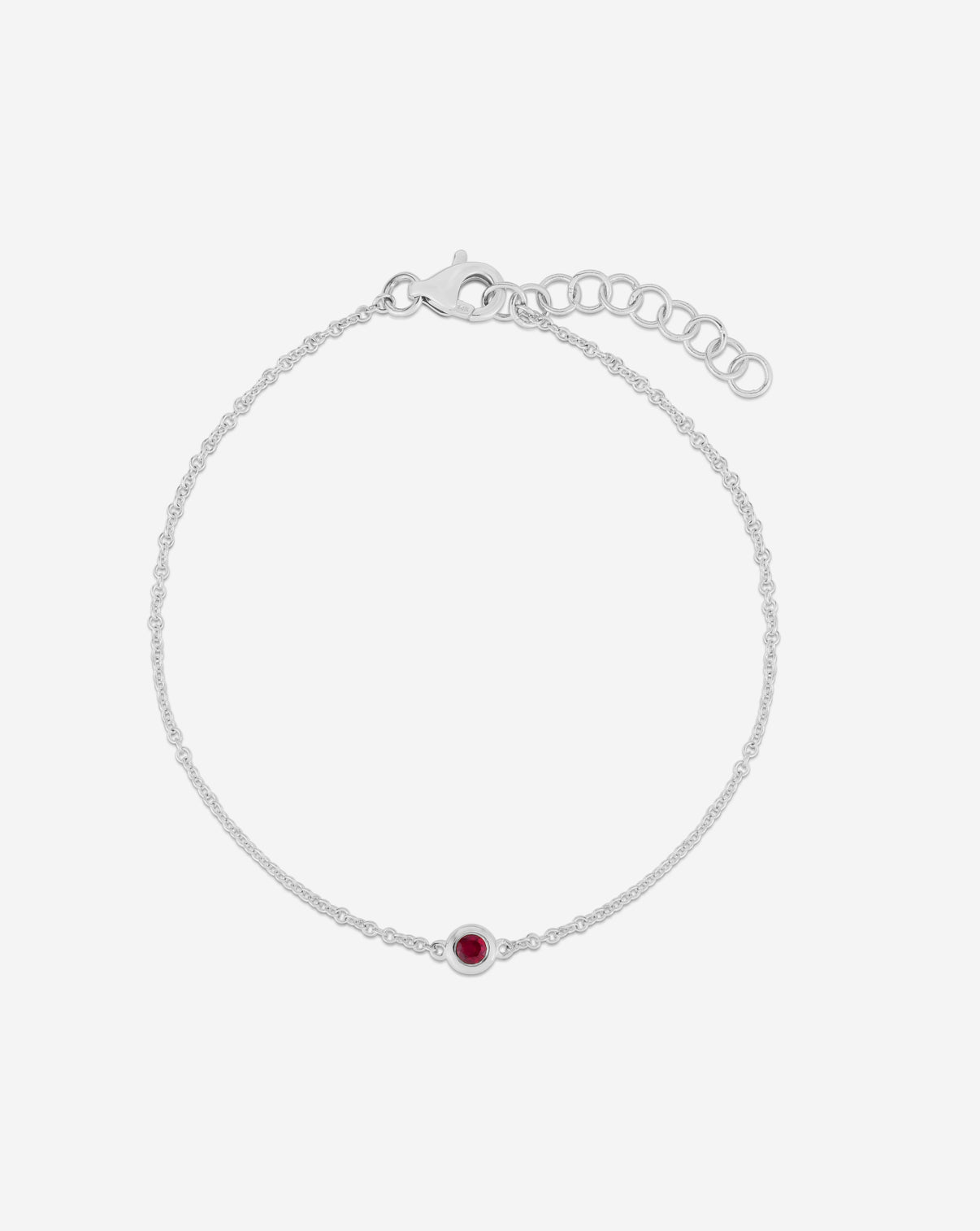 Ring Concierge Bracelets 14k White Gold / Ruby Gemstone Bezel-Set Bracelet - ruby 14k white gold