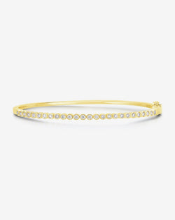 4 Carat Fine Diamond Bangle Hinged Bracelet 14k White Gold