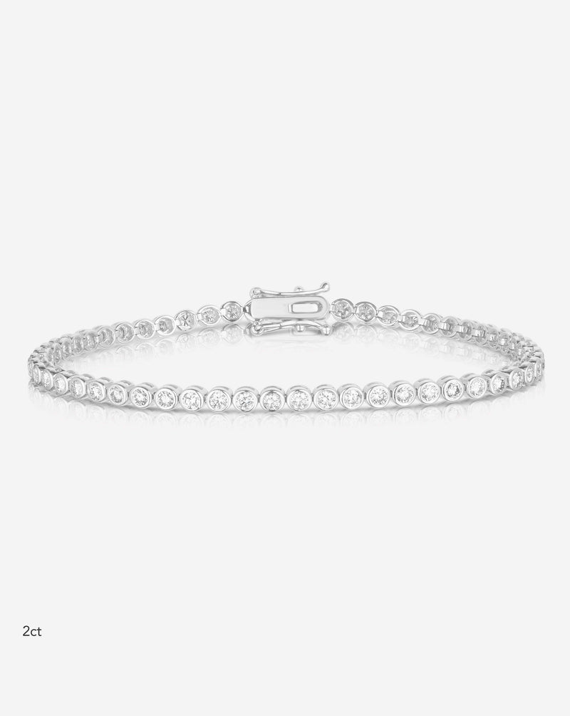 Ring Concierge Bracelets 14k white gold / 6.5" / 2 Carats Bezel-Set Classic Diamond Tennis Bracelet