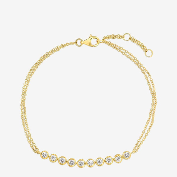 ToniQ Gold Plated American Diamond Heart Shaped Adjustable Bracelet For  Women