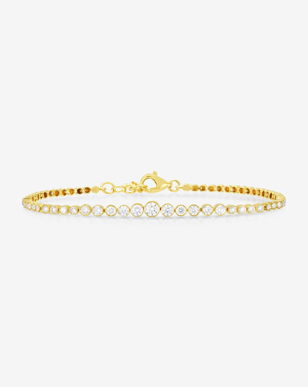 Ring Concierge Bracelets 14k Yellow Gold Graduated Bezel Diamond Tennis Bracelet
