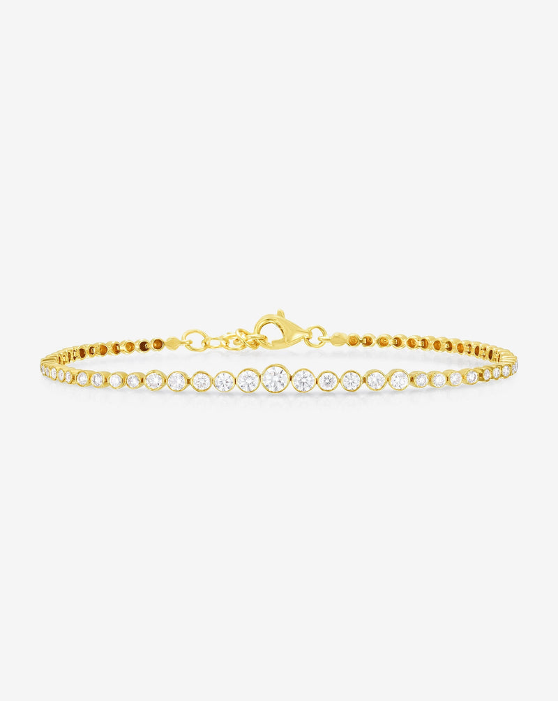 Ring Concierge Bracelets 14k Yellow Gold Graduated Bezel Diamond Tennis Bracelet