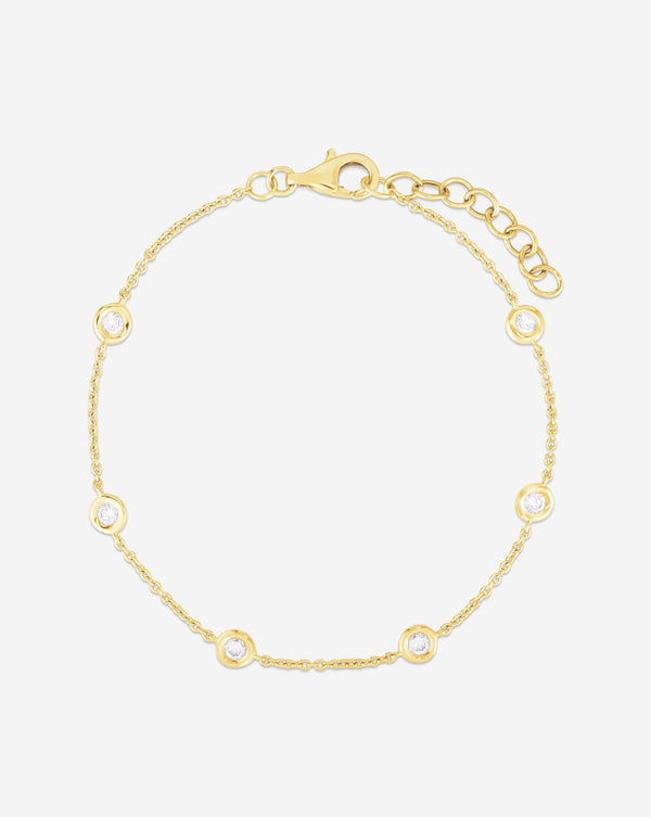 Gemstone Bezel-Set Bracelet 14K Yellow Gold / Ruby